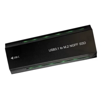 M.2 NVMe / NGFF SSD ārējais korpuss USB 3.2 Type-C 20Gbps RGB, melns