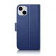 Кожаный чехол-книжка iCarer 2в1 для iPhone 14 Plus с защитой RFID, синий