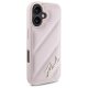 Karl Lagerfeld iPhone 16 vāciņš Quilted Signature, rozā