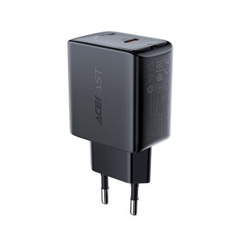Acefast ātrs USB Type C 20W Power Delivery lādētājs melns (A1 EU black)