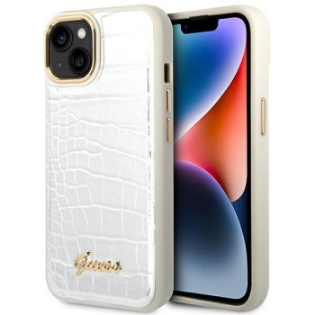 Guess Croco Collection vāciņš iPhone 14 Plus - Sudraba