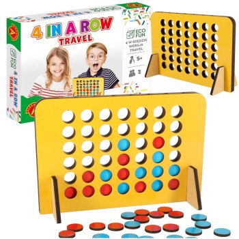 Alexander 4 in a Row Travel Wooden Board Game