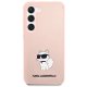 Karl Lagerfeld Samsung Galaxy S23+ vāciņš Liquid Silicone Ikonik Choupette Rozā