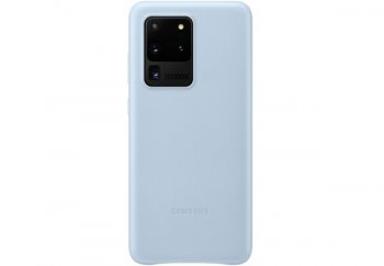 Samsung Galaxy S20 Ultra (SM-G988F) Oriģināls Ādas Telefona Vāciņš Maciņš EF-VG988LLEGEU, Gaiši Zils | Original Leather Phone Case Cover