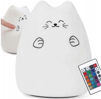 Bakalu Silicone LED Night Light for Kids Kitten, White