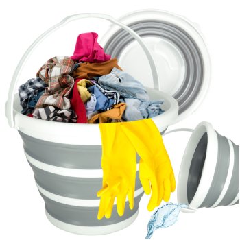 Saliekams silikona spainis ar rokturi, 10L, pelēks