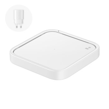 Samsung Wireless Charger Pad EP-P2400TWEGEU 15W with Wall Charger, White