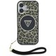Guess HC IML Leopard Triangle Cord Strap MagSafe vāciņš iPhone 16, Brūns