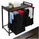 2-Compartment Laundry Hamper with Shelf 76L, Loft Industrial Style