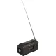 Avārijas radio PerfectPro E-100 DAB+ FM Bluetooth ar rokas kloķi un saules paneli, melns