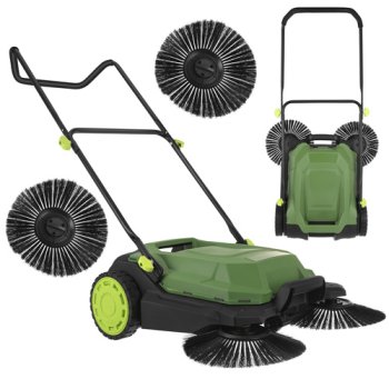 Ручная подметальная машина Nexo Gardlov 68см 24л, черно-зеленая