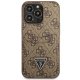 Guess 4G Triangle Logo Cardslot vāciņš iPhone 13 / 13 Pro - Brūns