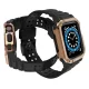 Защитный чехол с ремешком для Apple Watch 42/44/45mm (Черный/Розовое золото)