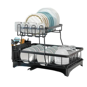2-Tier Dish Drying Rack DA535, Black