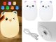 Kid\'s Silicone LED RGB Light Night Lamp with Remote Control, Cat