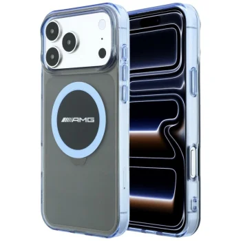 Чехол Mercedes AMG для iPhone 18 Pro Max / 17 Pro Max MagSafe, черный/синий