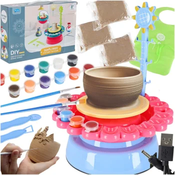 Children pottery creative set with clay and paints, 600g