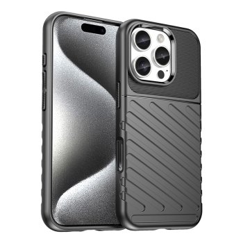 Thunder Phone Case Cover iPhone 16 Pro Max Silicone Case - Black