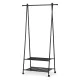 Garment Rack on Wheels with 2 Shelves ModernHome Heavy Duty Clothes Rack, Black