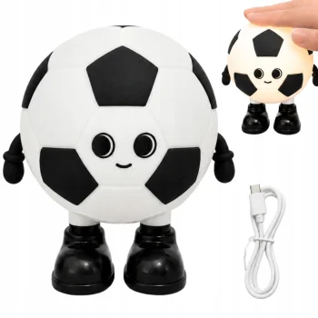 Silikona LED nakts lampiņa Futbola bumba, RGB, 3 režīmi