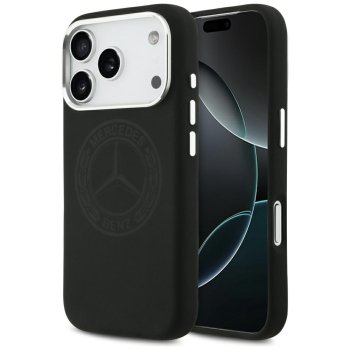 Mercedes Silicone Vintage Logo MagSafe vāciņš priekš iPhone 17 Pro — melns | Phone Case Cover