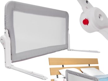 Salokāma gultas drošības barjera 200 cm, pelēka