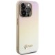 Guess iPhone 14 Pro Max vāciņš Saffiano Iridescent Script, zelta