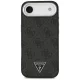 Guess iPhone 17 Air vāciņš 4G PU Leather Case with Triangle Logo, melns