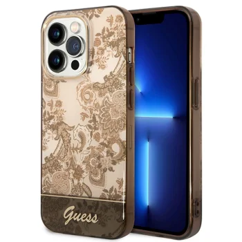 Чехол Guess для iPhone 14 Pro из коллекции Porcelain цвета охра