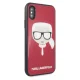 Чехол Karl Lagerfeld Iconic Glitter Karl`s Head для iPhone X / Xs, Красный