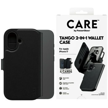 PanzerGlass iPhone 17 Wallet Case CARE Feature Tango 2in1 MagSafe, Black