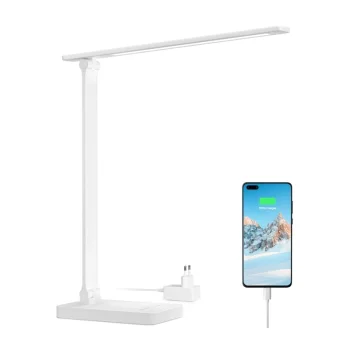 Светодиодная настольная лампа LEPRO 31003WHG с портом USB, 750 лм, белая
