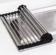 Roll-up Over-the-Sink Dish Drying Rack, 47x30 cm, Silver/Black