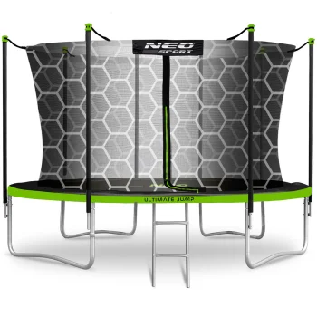 Dārza batuts 435 cm (14 ft) ar iekšējo tīklu un kāpnēm Neo-Sport
