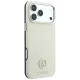 Guess Grained Round Strass Logo MagSafe vāciņš priekš iPhone 18 Pro Max / 17 Pro Max, bēšs