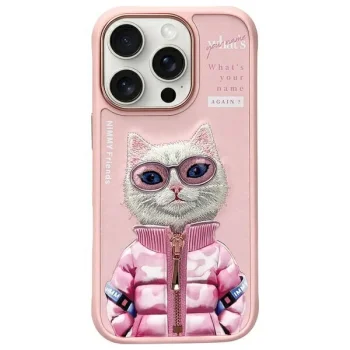 Nimmy iPhone 16 Pro Max vāciņš Cool&Cute 2.0 Cat, rozā