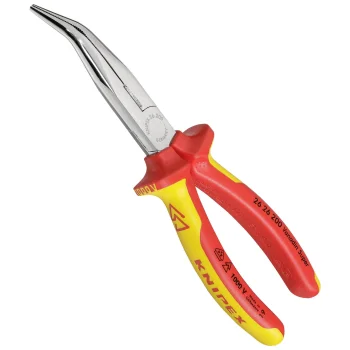Длинногубцы KNIPEX 200 мм, хромированные, красно-желтые