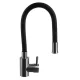Ruhhy 26324 virtuves jaucējkrāns ar elastīgu snīpi, melns / sudraba