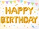 Happy Birthday folijas balonu virtene dzimšanas dienas dekorācija, zelta