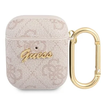 Чехол Guess 4G Script Metal для Apple AirPods 1 / 2, Розовый