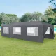 Садовый павильон шатер для мероприятий 3x9 м 8 стенок MultiGarden, серый