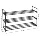 3-Tier Metal Shoe Rack for Entryway, Black