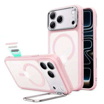 ESR Classic Hybrid Kickstand MagSafe ümbris iPhone 18 Pro / 17 Pro, matt roosa