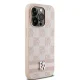 DKNY iPhone 14 Pro Case Checkered Mono Pattern & Printed Stripes, Pink
