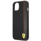 Ferrari iPhone 14 Plus Case On Track Stripe Carbon, Black