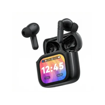 XO X50 TWS bezvadu austiņas Bluetooth 6.0 ar LCD, ANC un ENC, melnas