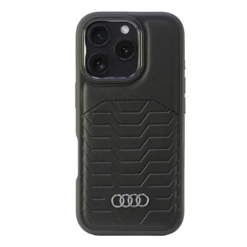 Audi Synthetic Leather MagSafe vāciņš Apple iPhone 16 Pro - Melns