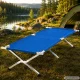 Folding Camping Bed, Outdoor Camp Cot, Blue