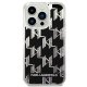 Чехол Karl Lagerfeld Liquid Glitter Monogram для iPhone 14 Pro, черный