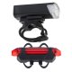 LED bike light set front and rear with USB charging